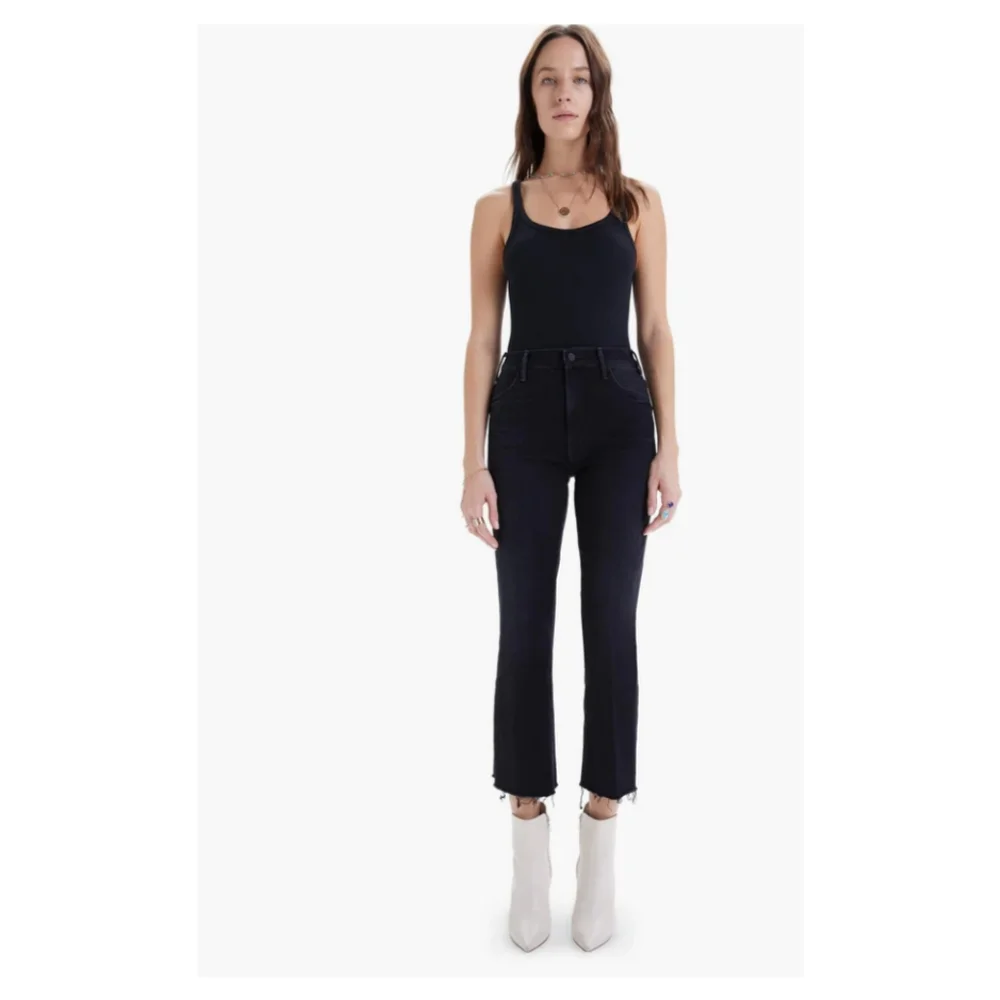 mother the hustler ankle fray encounters at night high rise ankle flare jeans - Picture 4 of 14
